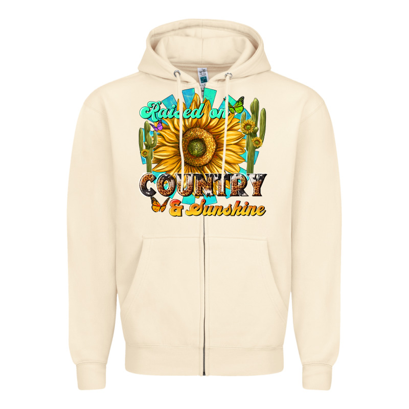 Raised On Country  Sunshine Zipper Hoodie by NancyCooperArtShop | Teevron