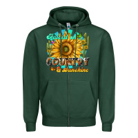 Sports Green raised on country  sunshine Zipper Hoodie - NancyCooperArtShop