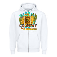 White raised on country  sunshine Zipper Hoodie - NancyCooperArtShop
