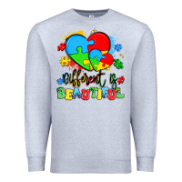 Heather Grey different is beautiful Premium Sweatshirt - Artiststas