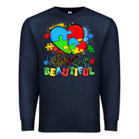 Navy different is beautiful Premium Sweatshirt - Artiststas