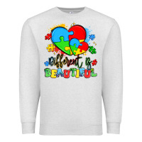 Oatmeal Heather different is beautiful Premium Sweatshirt - Artiststas