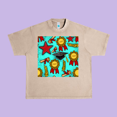 Graduation Seamless Pattern Urban Heavy Tee Designed By Bundleandbundleshop