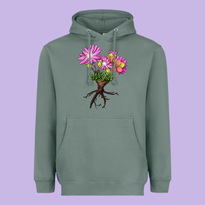 Bitterroot Flower Illustrations Heavyweight Hoodie Designed By Lillyallendesigns