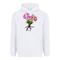 White Bitterroot Flower Illustrations Heavyweight Hoodie - LillyAllenDesigns