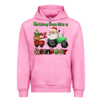Fuchsia Pink nothing runs like a reindeer Urban Hoodie - CowGirlArtShop