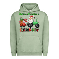 Pigment Oil Green nothing runs like a reindeer Urban Hoodie - CowGirlArtShop