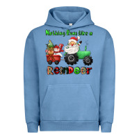 Pigment Pebble Blue nothing runs like a reindeer Urban Hoodie - CowGirlArtShop