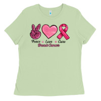Matcha Peace Love Cure Cancer Ladies Tee - RanaPortraitStore