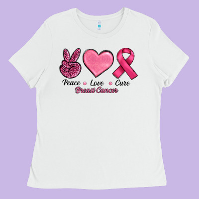 Ladies Tee Peace Love Cure Cancer