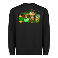 Black longhaired cow st patricks coffee Heavyweight Sweatshirt - Jasminsmagicworld