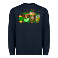 Navy longhaired cow st patricks coffee Heavyweight Sweatshirt - Jasminsmagicworld