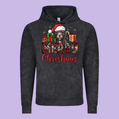 Merry Christmas Pitbull Vintage Hoodie Designed By Jahusdesignshop