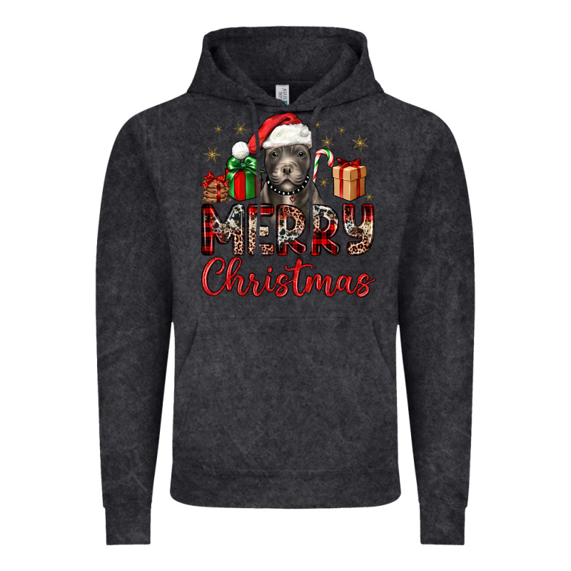Merry Christmas Pitbull Vintage Hoodie by JahusDesignShop | Teevron