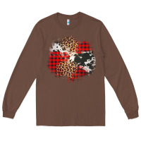 Chestnut leopard cowhide Christmas plaid patches Long Sleeve Tee - Jasminsmagicworld