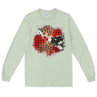 Matcha leopard cowhide Christmas plaid patches Long Sleeve Tee - Jasminsmagicworld
