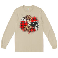 Mushroom leopard cowhide Christmas plaid patches Long Sleeve Tee - Jasminsmagicworld