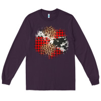 Plum leopard cowhide Christmas plaid patches Long Sleeve Tee - Jasminsmagicworld