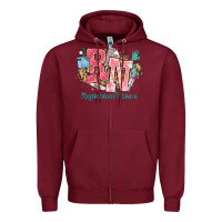 Burgundy rn registered nurse western Zipper Hoodie - NancyCooperArtShop
