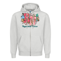 Dove Grey rn registered nurse western Zipper Hoodie - NancyCooperArtShop