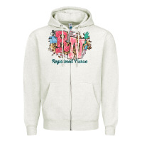 Oatmeal Heather rn registered nurse western Zipper Hoodie - NancyCooperArtShop