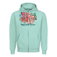 Seafoam rn registered nurse western Zipper Hoodie - NancyCooperArtShop