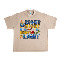 French Oak eight night and eight light for hanukkah Urban Heavy Tee - AdoDesignShop
