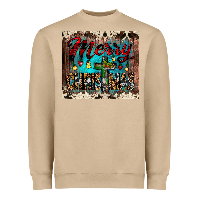 Merry Christmas Cross Tumbler Heavyweight Sweatshirt by JahusDesignShop | Teevron