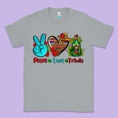 Peace Love Tequila Classic Tee Designed By Adodesignshop