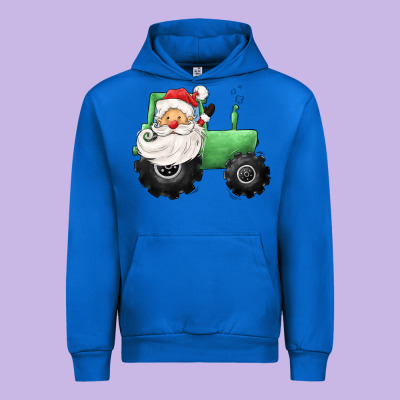 Santa Tractor Urban Hoodie Designed By Cowgirlartshop