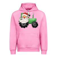 Fuchsia Pink santa tractor Urban Hoodie - CowGirlArtShop