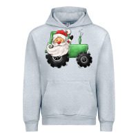 Heather Grey santa tractor Urban Hoodie - CowGirlArtShop