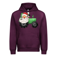 Mauve Wine santa tractor Urban Hoodie - CowGirlArtShop