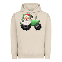 Pigment French Oak santa tractor Urban Hoodie - CowGirlArtShop