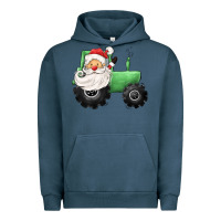 Pigment Midnight Navy santa tractor Urban Hoodie - CowGirlArtShop