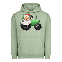 Pigment Oil Green santa tractor Urban Hoodie - CowGirlArtShop