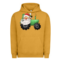 Pigment Peanut Butter santa tractor Urban Hoodie - CowGirlArtShop
