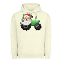 Pigment Pistachio santa tractor Urban Hoodie - CowGirlArtShop
