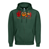 Sports Green peace love firefighter Zipper Hoodie - NancyCooperArtShop