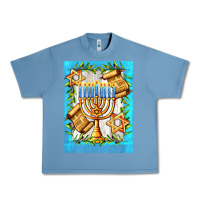 Pebble Blue candlestick with parchment Urban Heavy Tee - AdoDesignShop