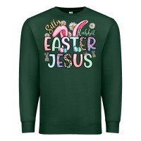 Sports Green silly rabbit easter jesus Premium Sweatshirt - Artiststas