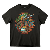 Asphalt bucking bronco aztec shape background Heavy Core Tee - Artiststas