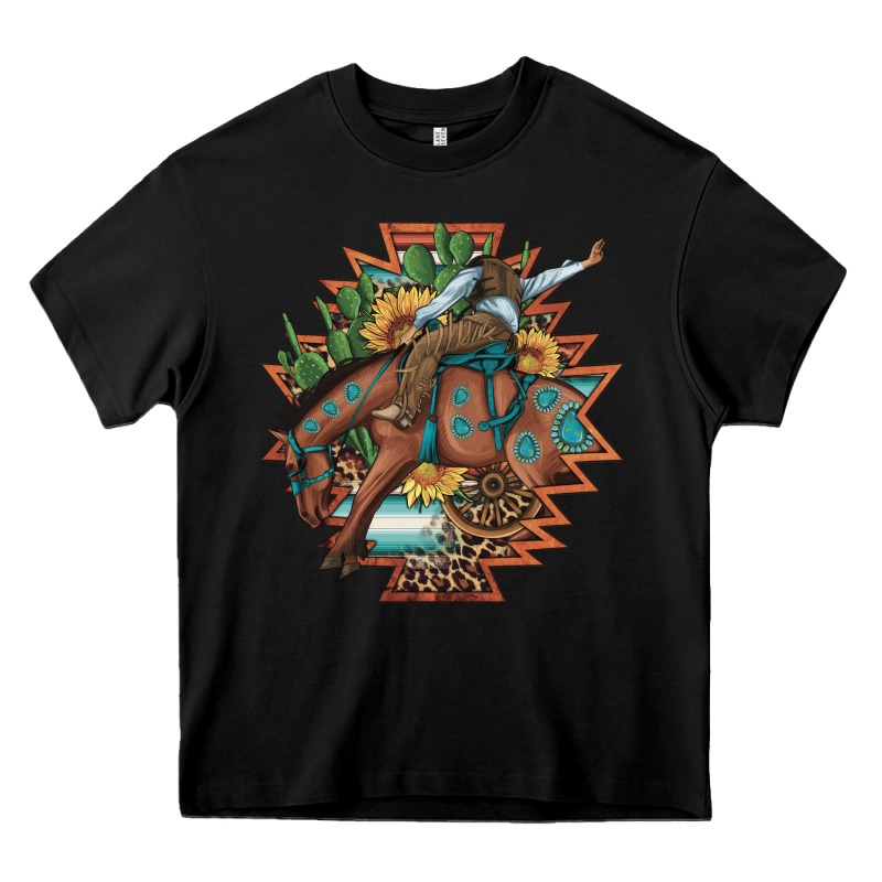 Bucking Bronco Aztec Shape Background Heavy Core Tee by Artiststas | Teevron
