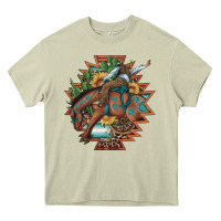 Mossy bucking bronco aztec shape background Heavy Core Tee - Artiststas