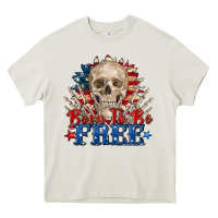 Cream born to be free skeleton Heavy Core Tee - Zillion Design Studio