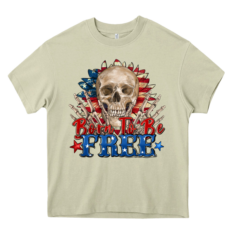 Born To Be Free Skeleton Heavy Core Tee by Zillion Design Studio | Teevron