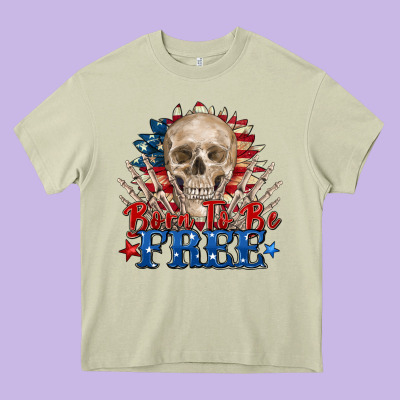Born To Be Free Skeleton Heavy Core Tee Designed By Zillion Design Studio