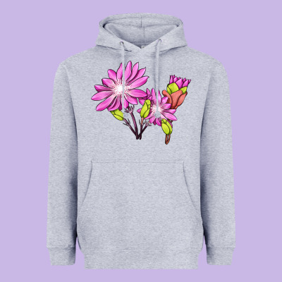 Bitterroot Flower Illustrations Heavyweight Hoodie Designed By Lillyallendesigns