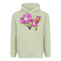 Matcha Bitterroot Flower Illustrations Heavyweight Hoodie - LillyAllenDesigns