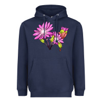 Navy Bitterroot Flower Illustrations Heavyweight Hoodie - LillyAllenDesigns
